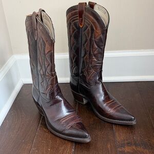 Men's Brown Leather Cowboy Boots
